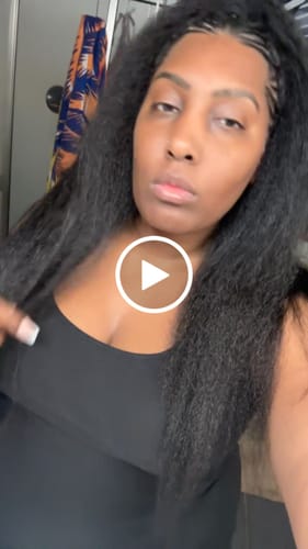 Customer video review of CurlyMe 3 In 1 Half Wig Kinky Straight Glueless Install Half Wig With Draw-string Beginner Friendly