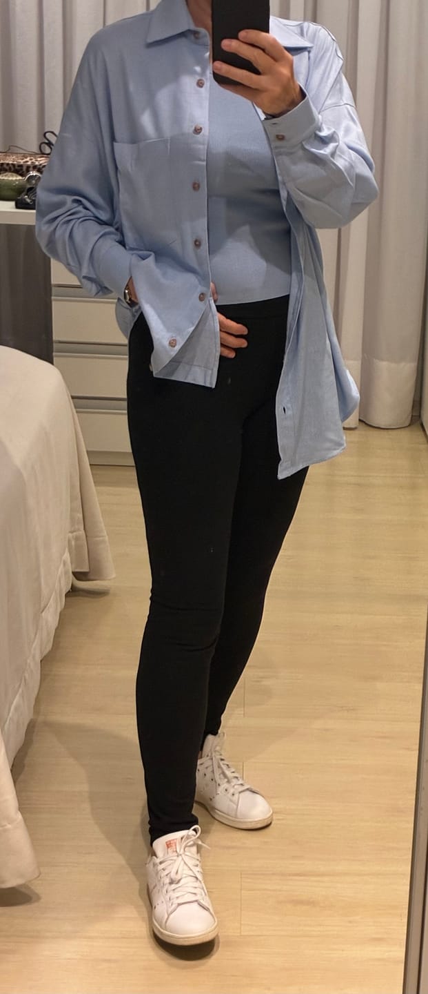 Customer photo review of Camisa Cupuaçu Azul Claro