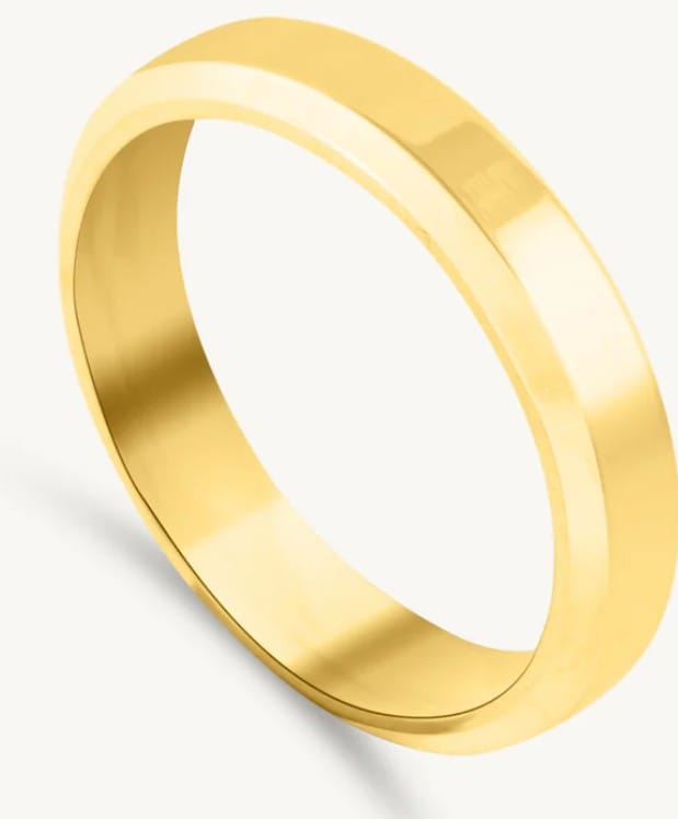 Customer photo review of Sleek Edge Golden Band Ring