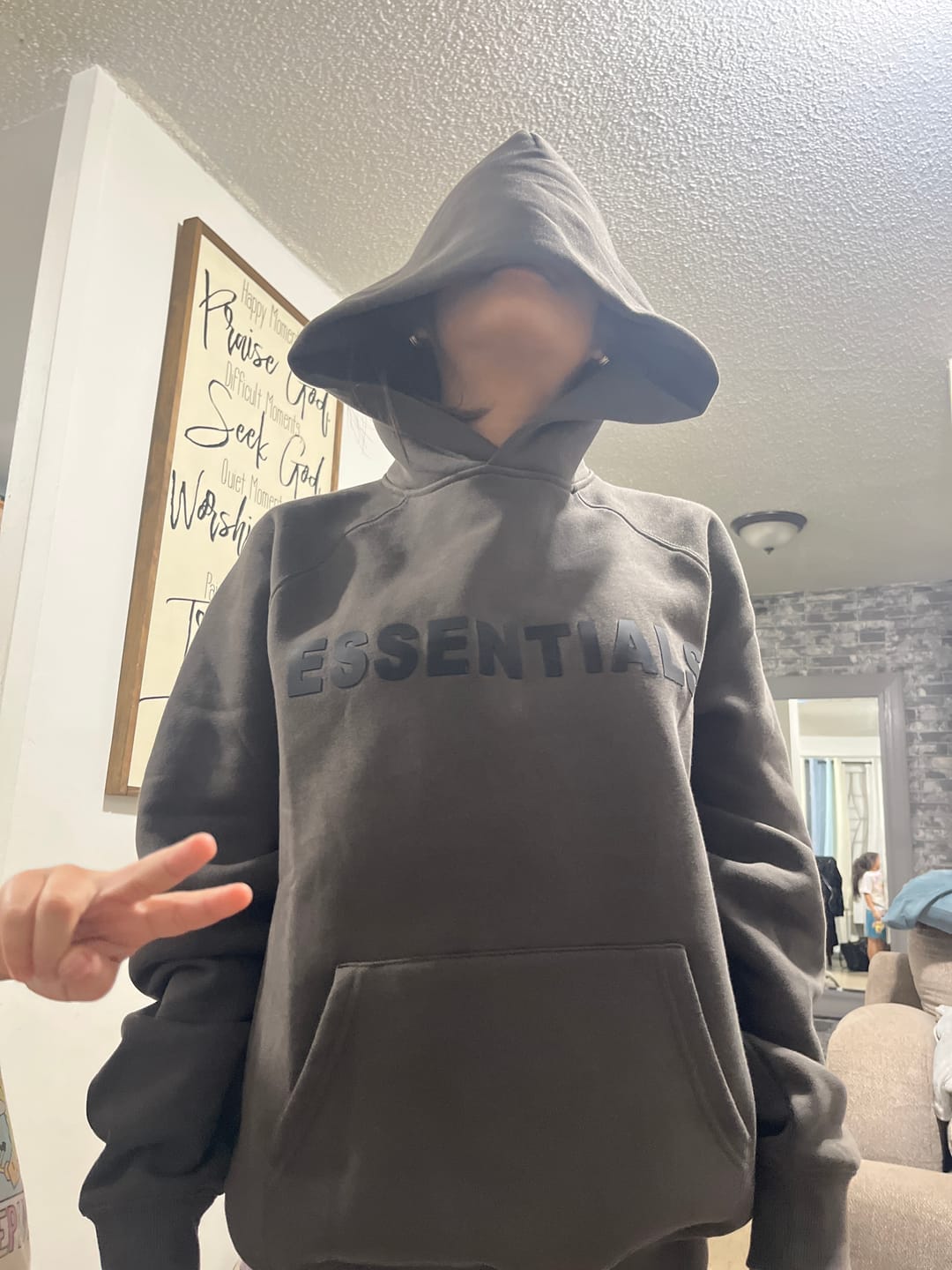 Customer photo review of NEW! Stylish 3:3 Essentials Hooded Sweatshirt 3:3 3SS3NTIALS HOODIE (Black)