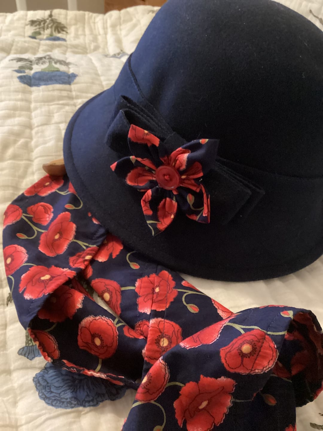 Customer photo review of Poppies Rose & Hubble Cotton Poplin Fabric