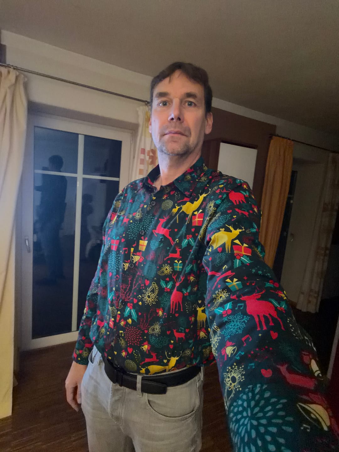 Customer photo review of Herren Weihnachts Langarmhemd aus Baumwolle