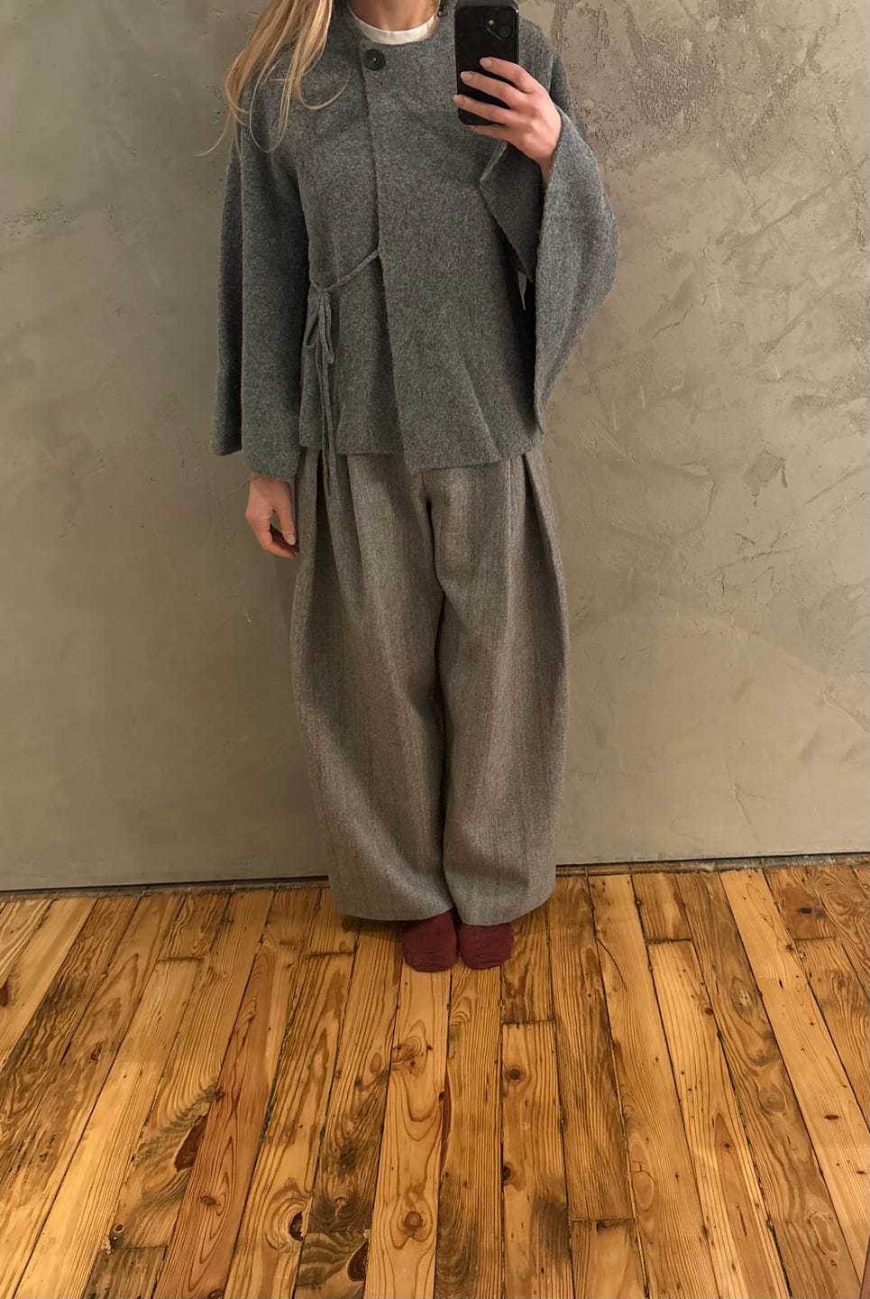 Customer photo review of LT24047A Herringbone Tweed Wide Leg Pants