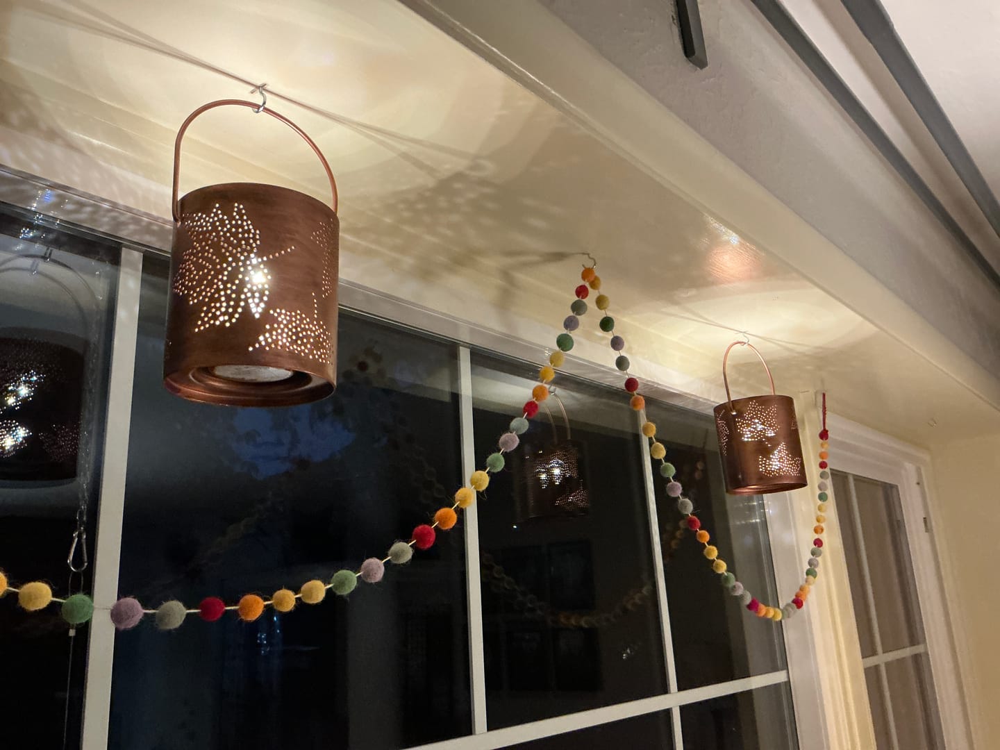 Customer photo review of 3-Pack Kit w/ Remote Control Warm White 12-LED Omni360 Omni-Directional Lantern Light, Hanging / Table Top (Battery Powered)