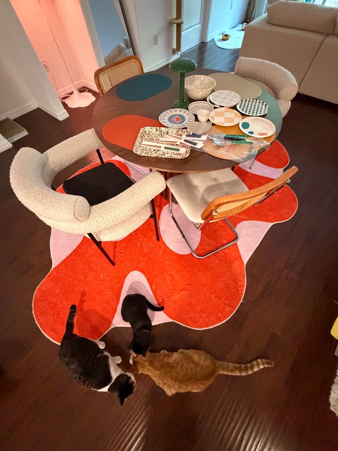 Customer photo review of Irregular Orange Moss Design Rug by Johann Banta