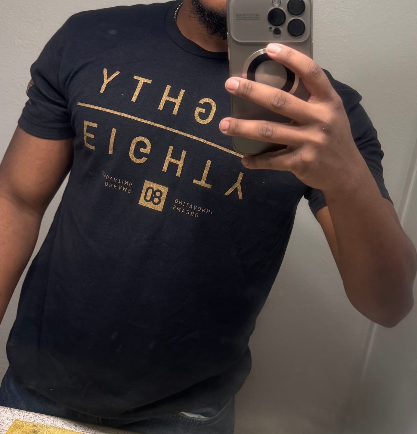 Customer photo review of 80Eighty® Golden MIrror Shirt