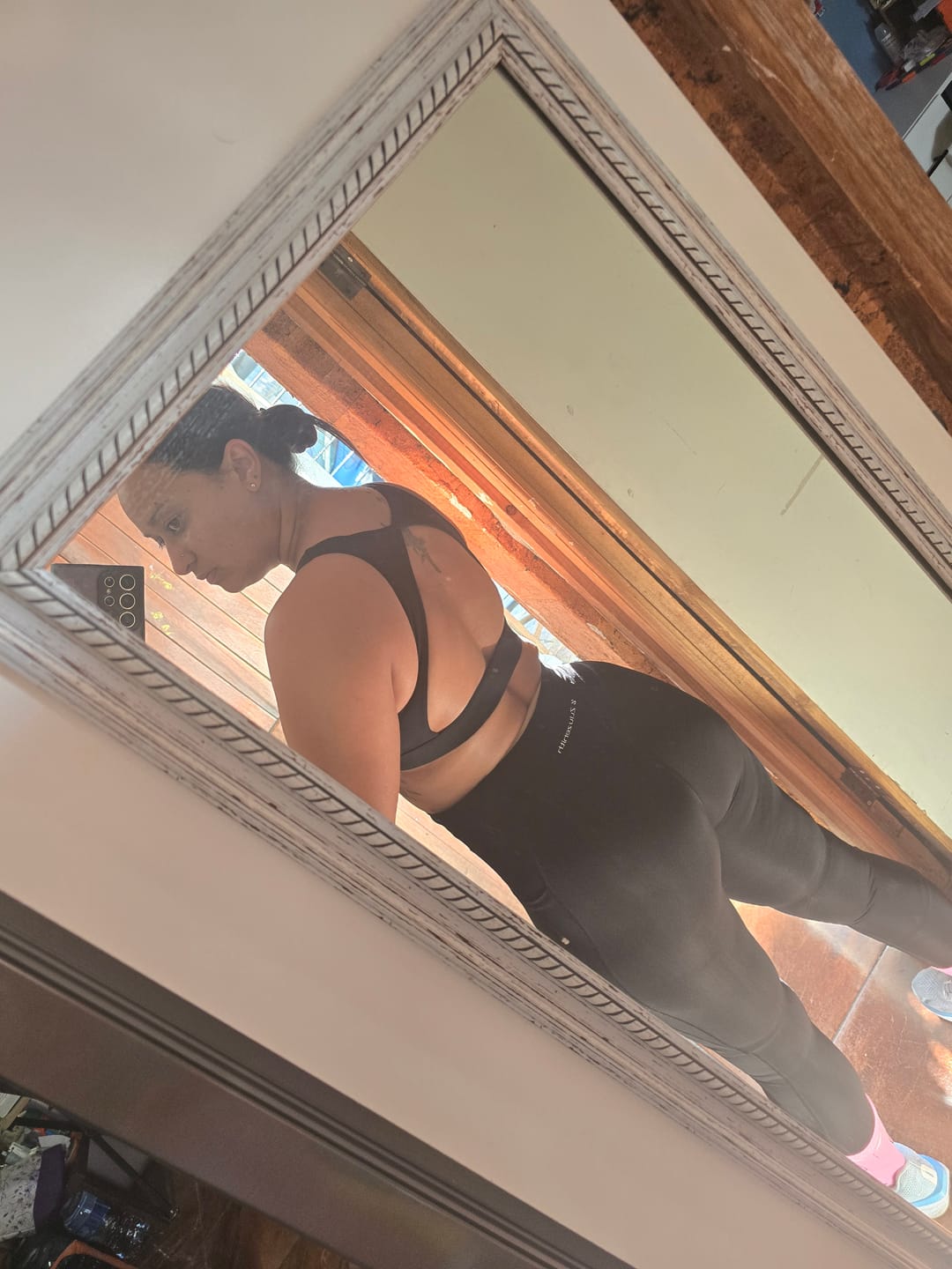 Customer photo review of Cut Out Backless Sports Bra