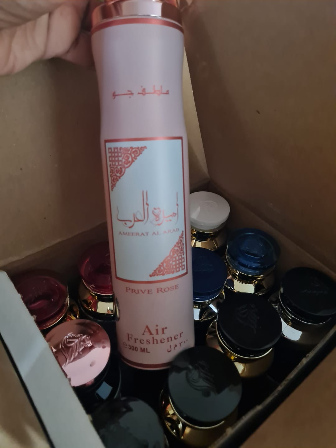 Customer photo review of Lattafa Air Freshener 300 mL Mixed Case (12 Assorted Scents)