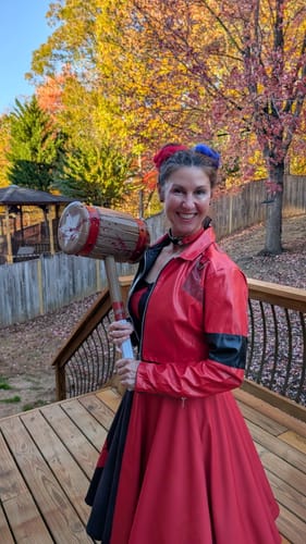 Customer photo review of Red&Black 1950s Solid Halter Dress