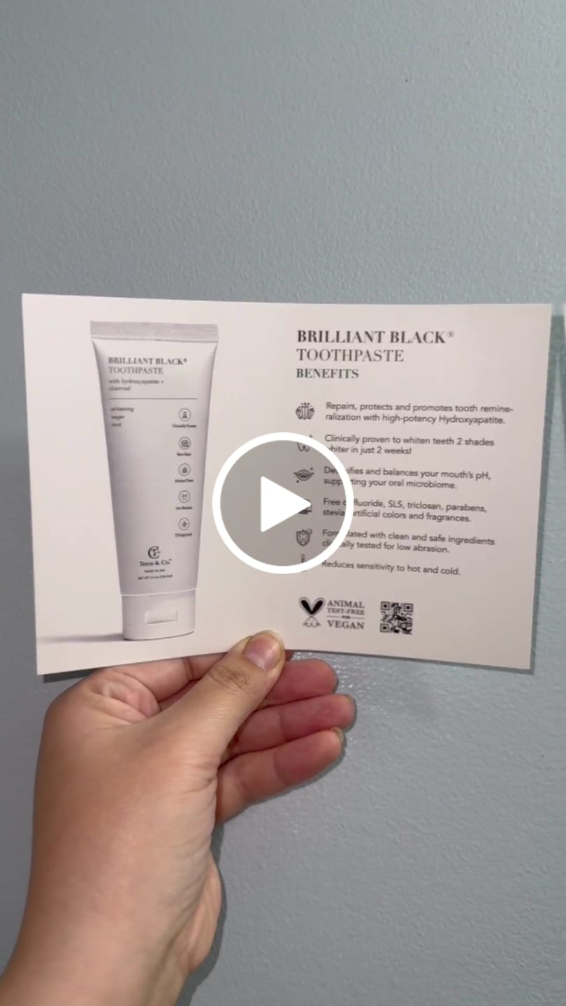 Customer video review of Brilliant Black® Charcoal Whitening Toothpaste with Micro-Hydroxyapatite (Fluoride-Free, Enamel Strength & Sensitive Teeth Relief)