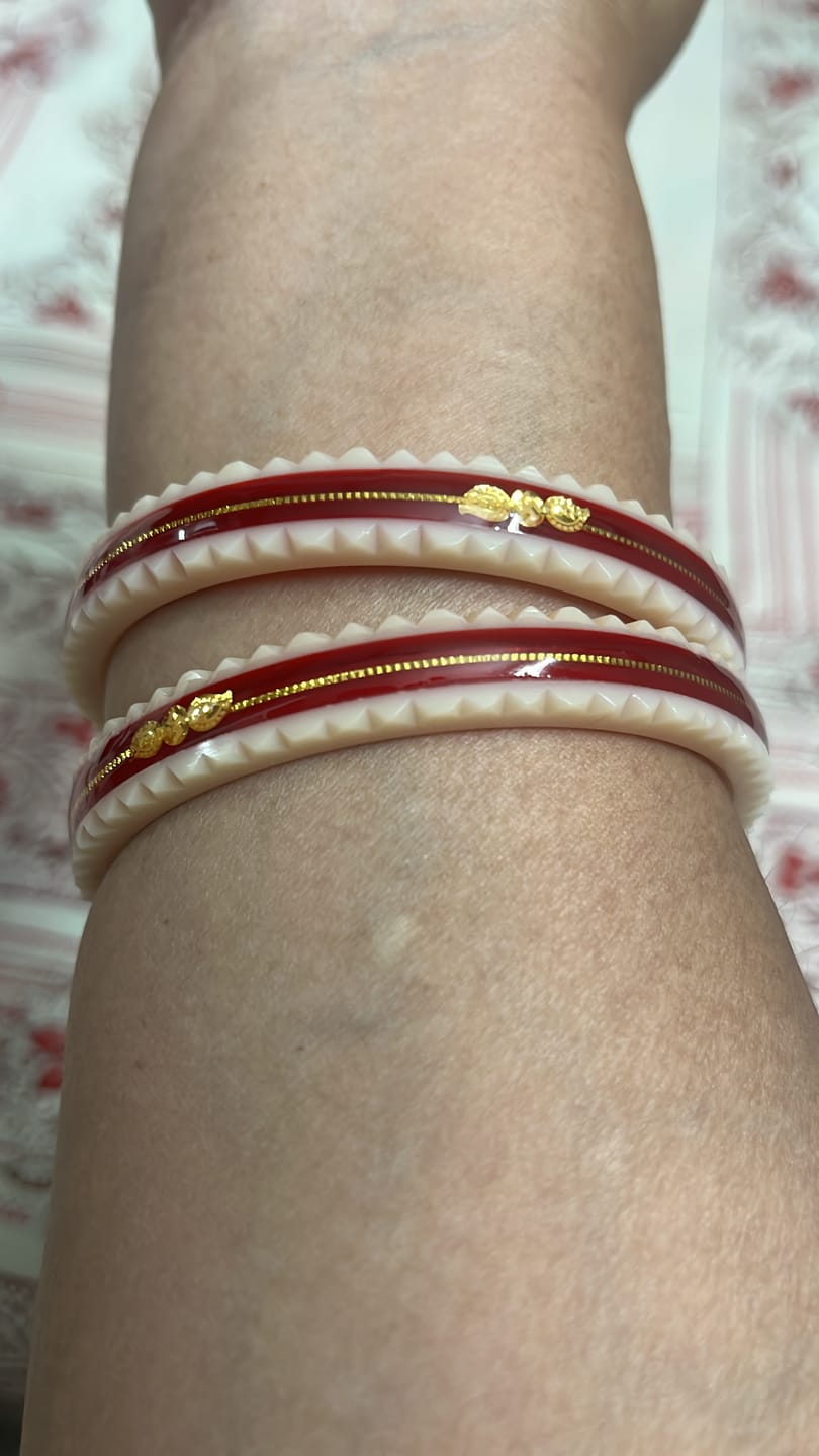Customer photo review of Red – “Crimson Charm Women’s Bangle” (Pack of 1 Pair) (2 pis)