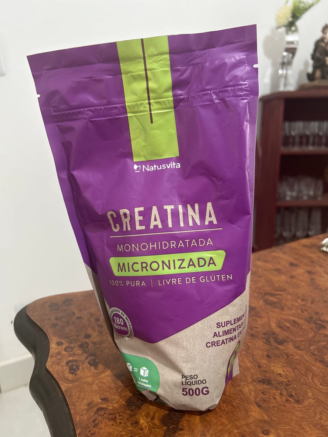 Customer photo review of Creatina 100% Pura (500g). Monohidratada e Micronizada 180 mícrons. Livre de Metais Pesados