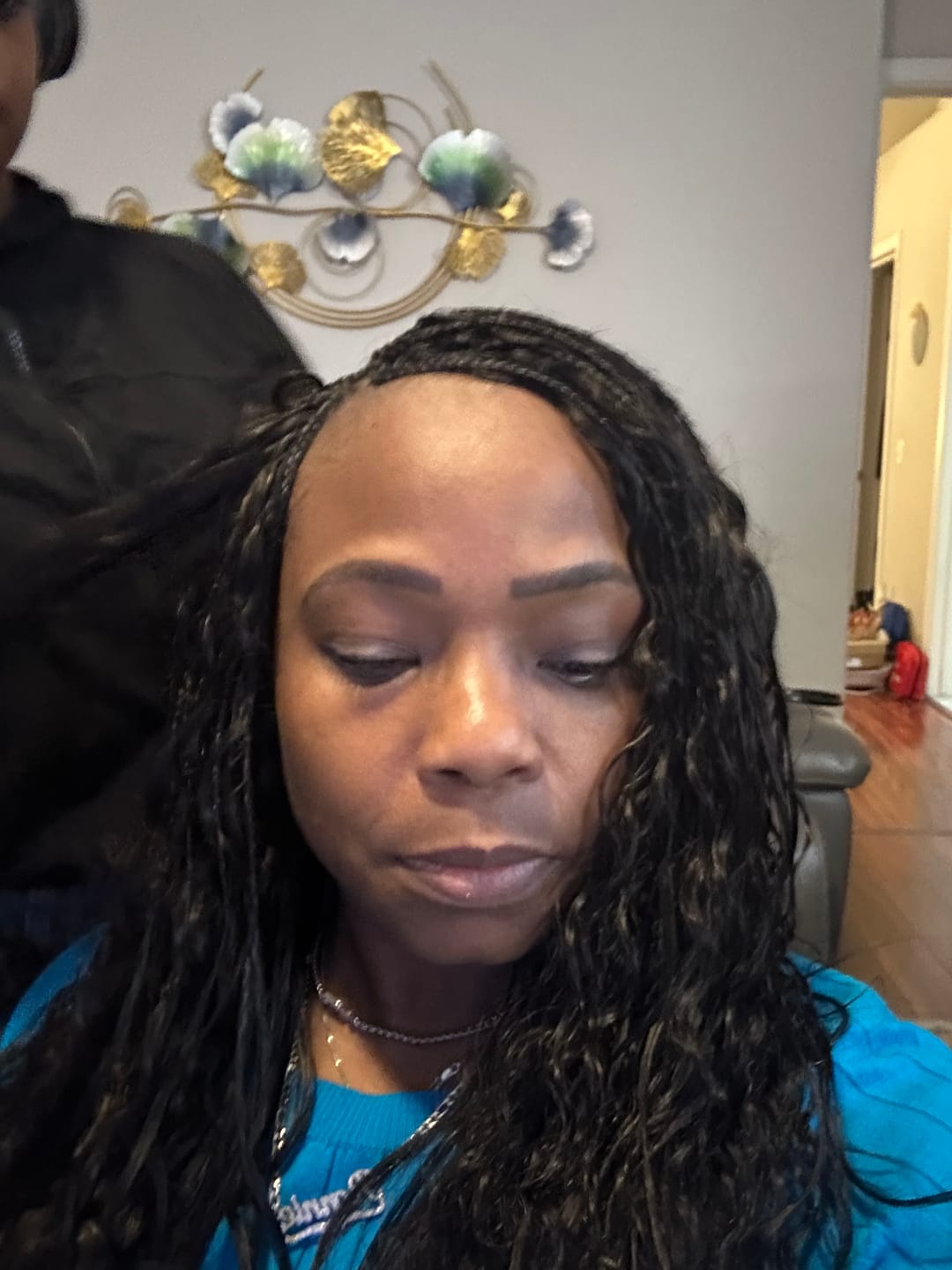 Customer photo review of Double Drawn Burmese Loose Wave Human Braiding Hair