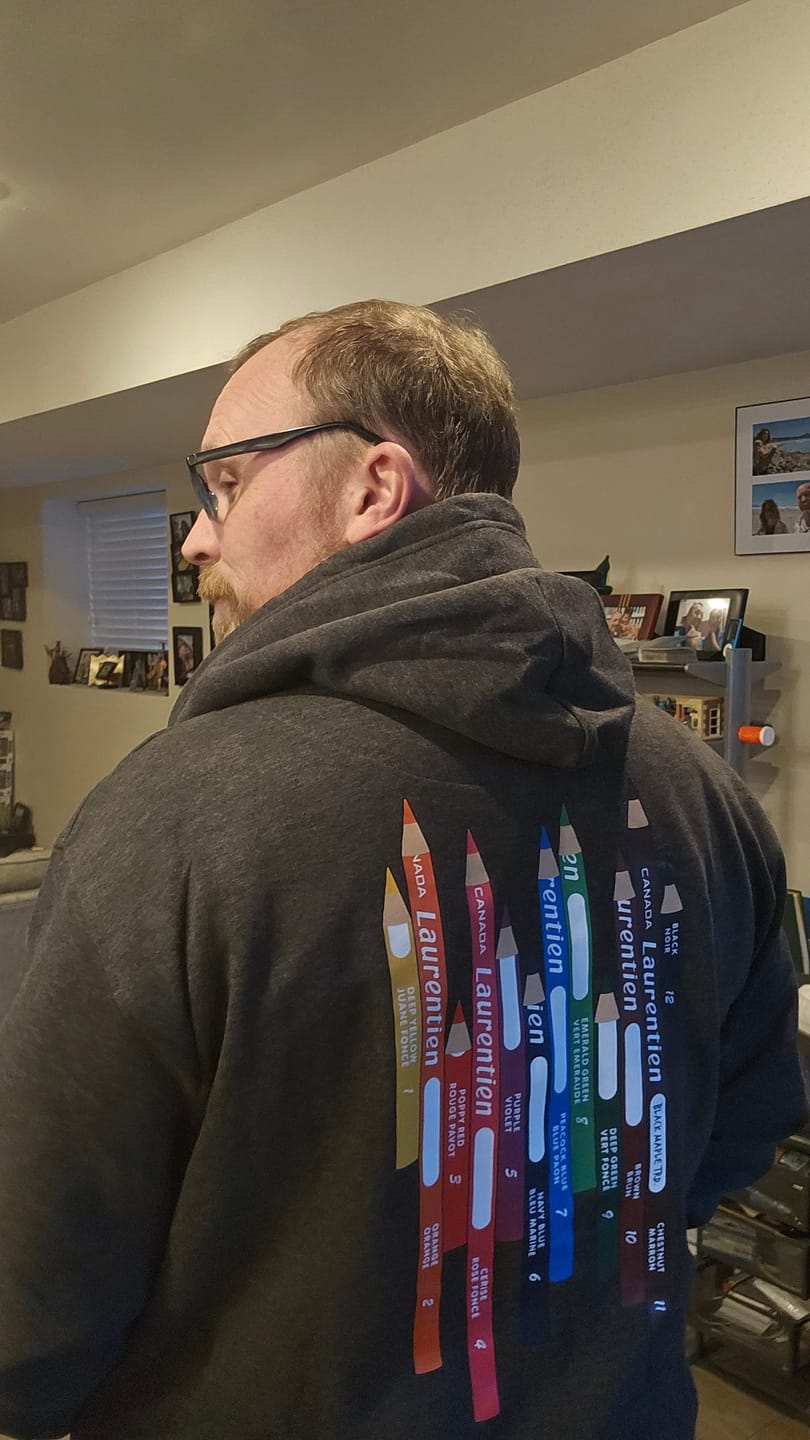 Customer photo review of Laurentien Coloured Pencils Zip Hoodie