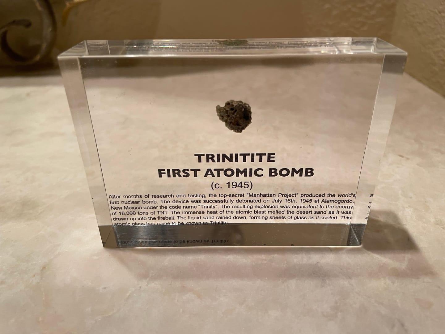 Customer photo review of Trinitite (First Atomic Bomb)
