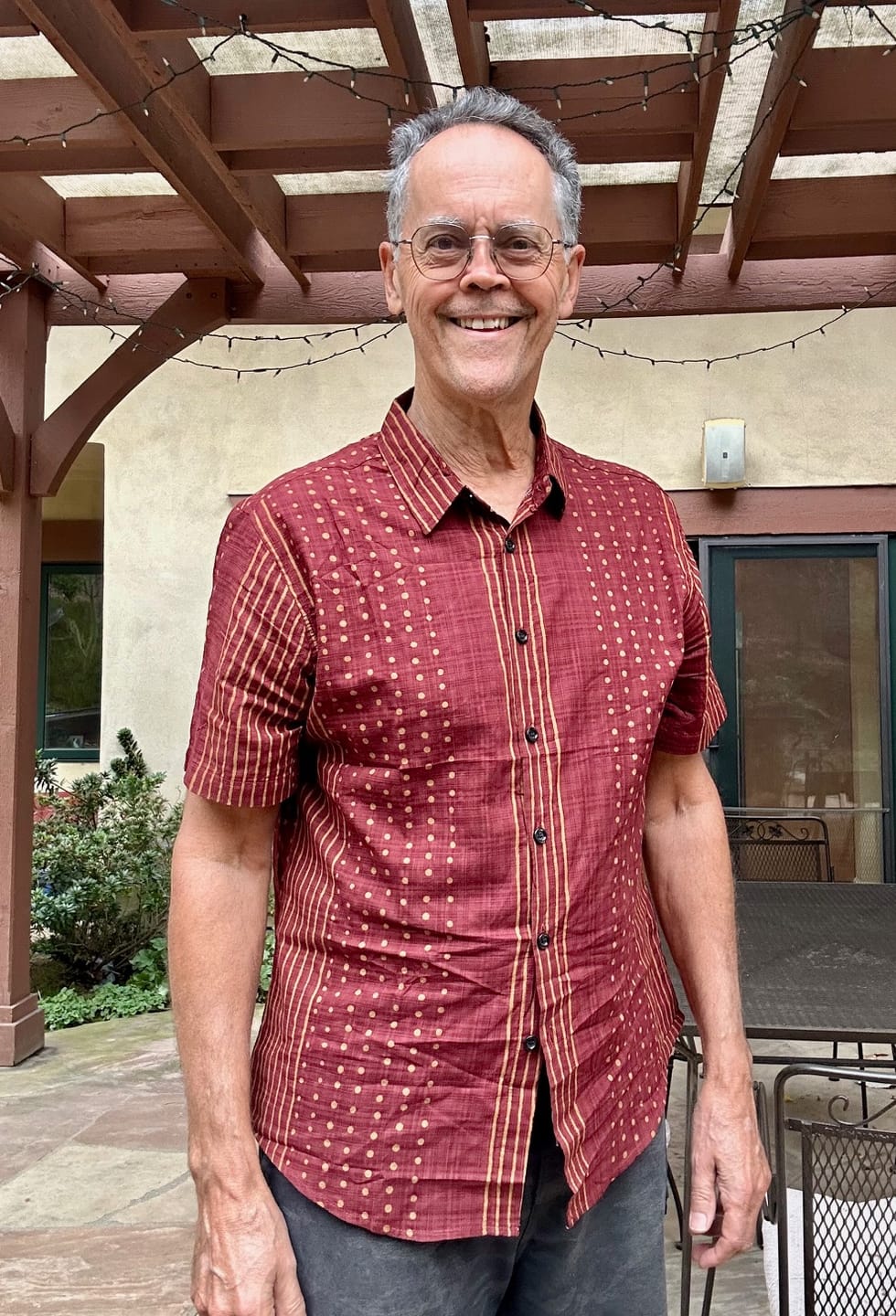 Customer photo review of Men's Breathable Cotton Short Sleeve Striped Shirt
