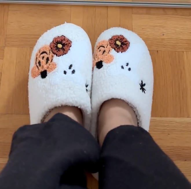 Customer photo review of Pumpkin Boo Slippers