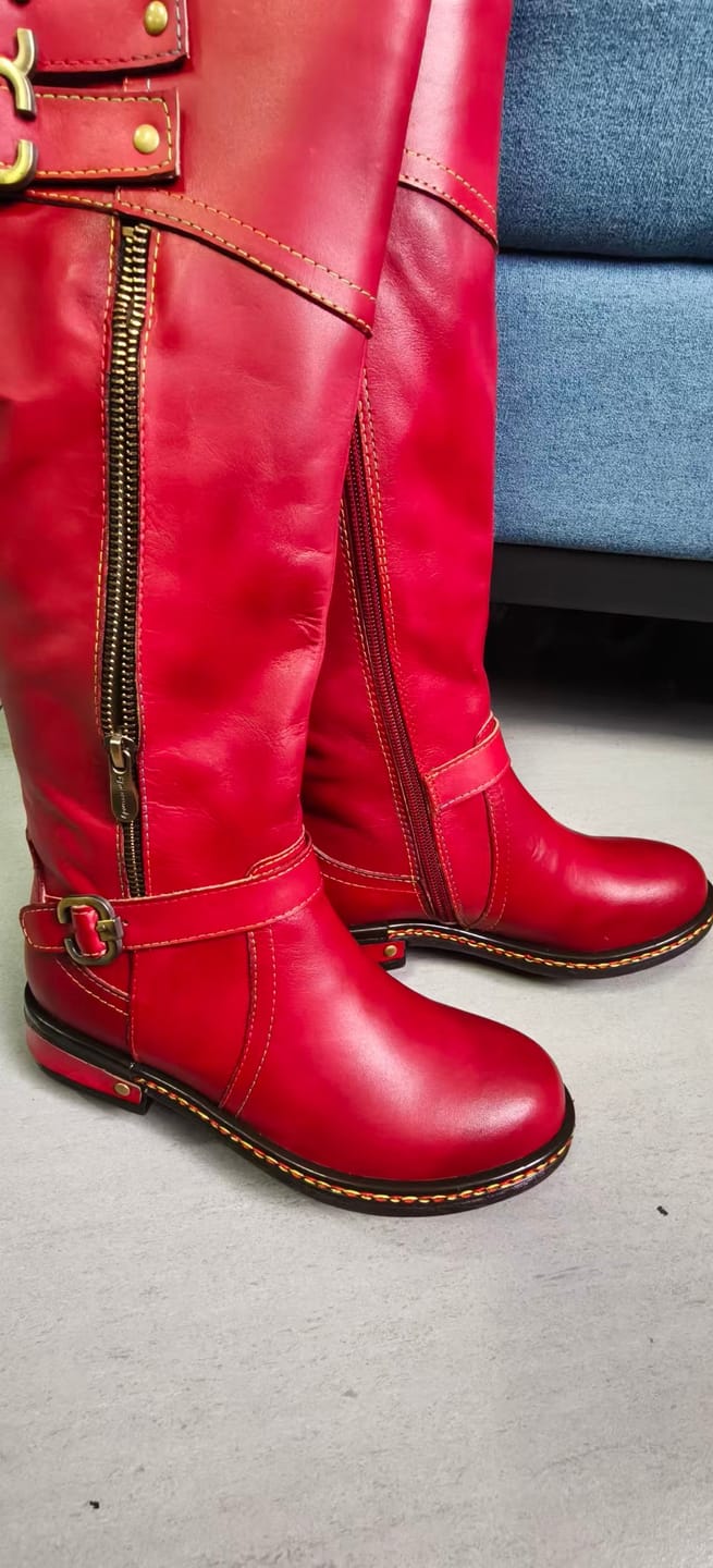 Customer photo review of Scarlet Charm Buckle Boots