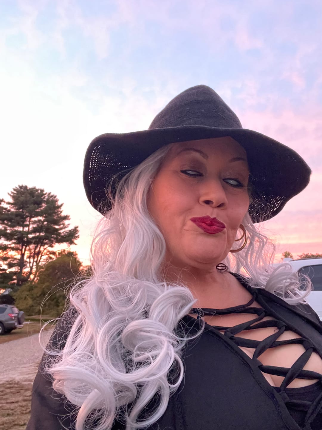 Customer photo review of Halloween White Mesh Coloured Contact Lenses