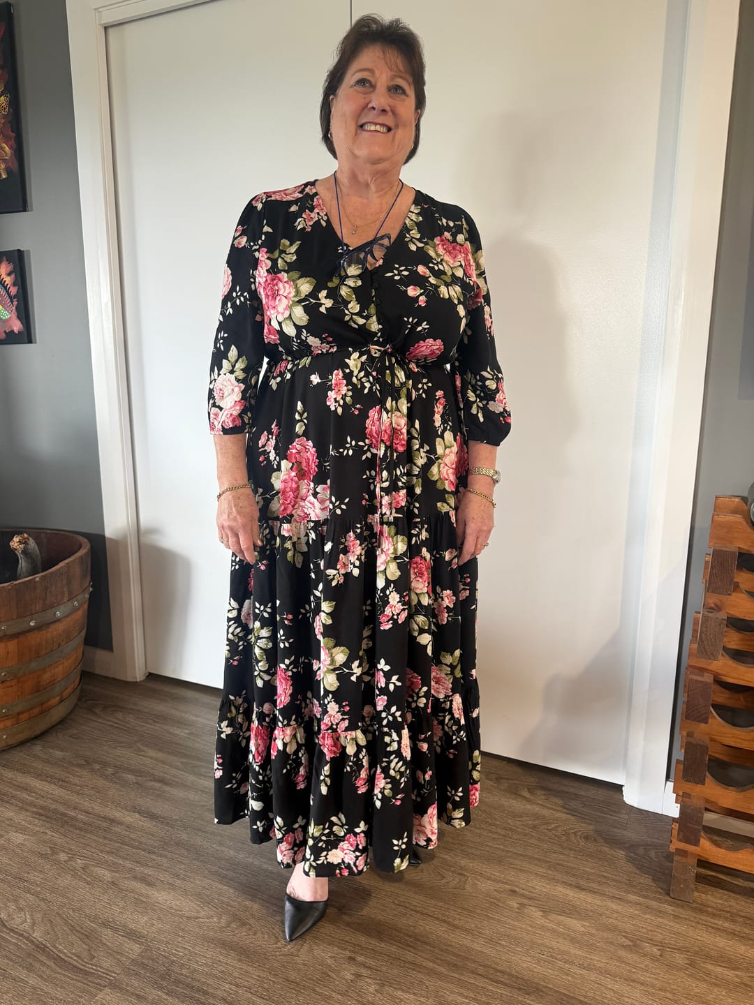 Customer photo review of Sofia Maxi Dress in Black