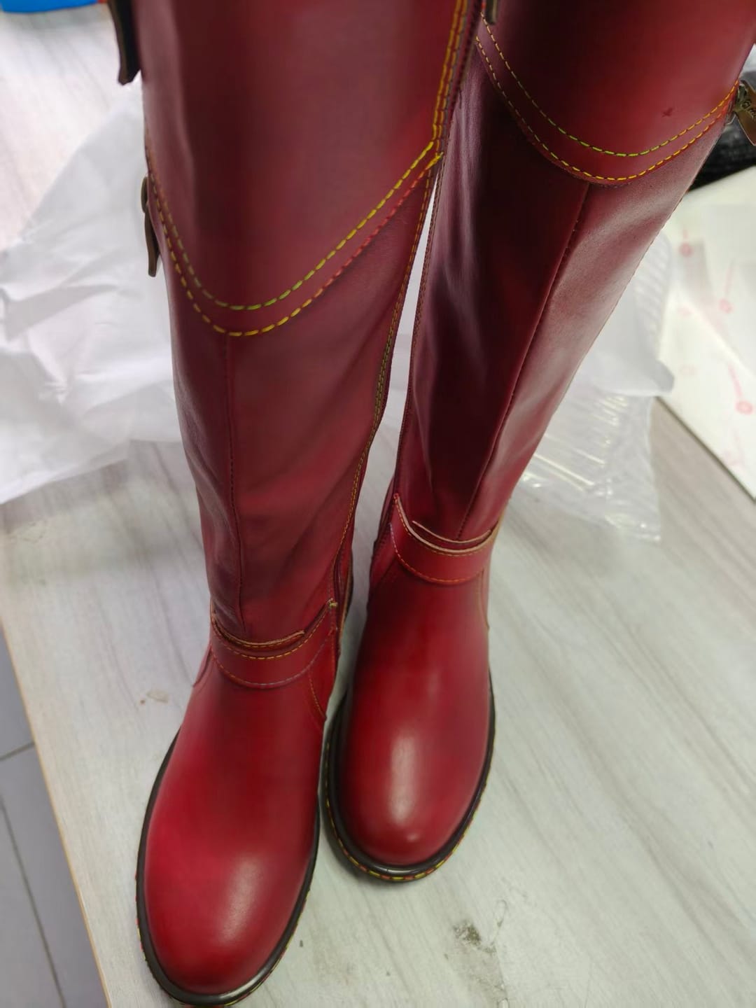 Customer photo review of Scarlet Charm Buckle Boots