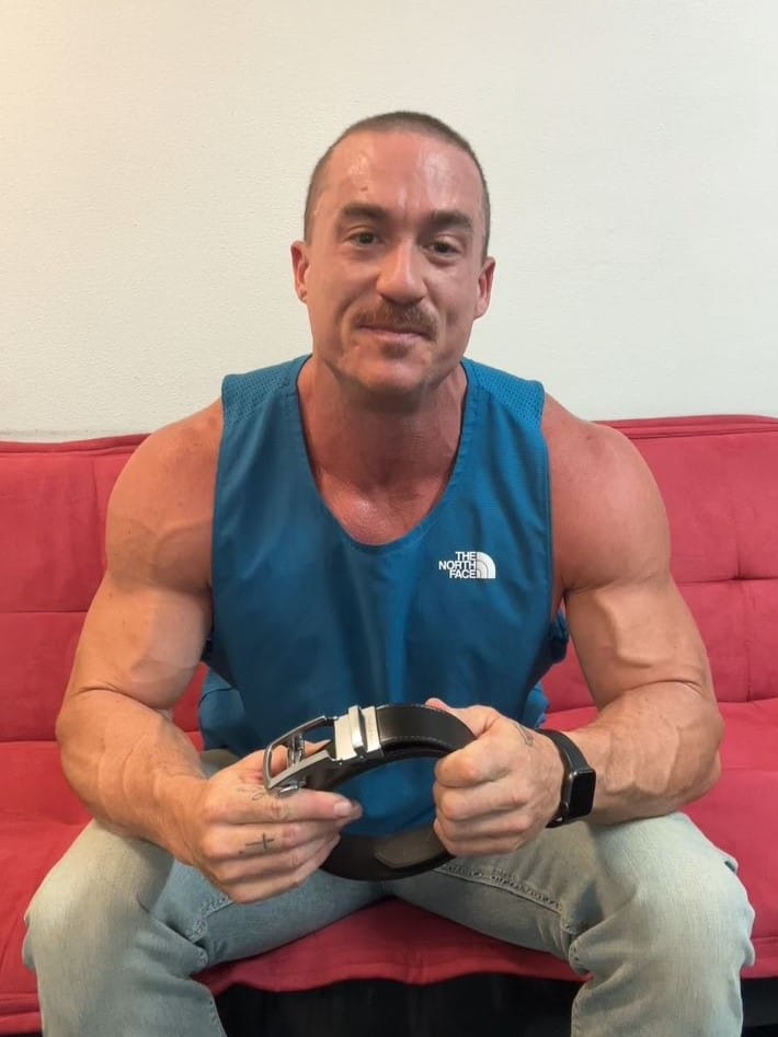 Customer photo review of Matte Silver | Genuine Leather Belt