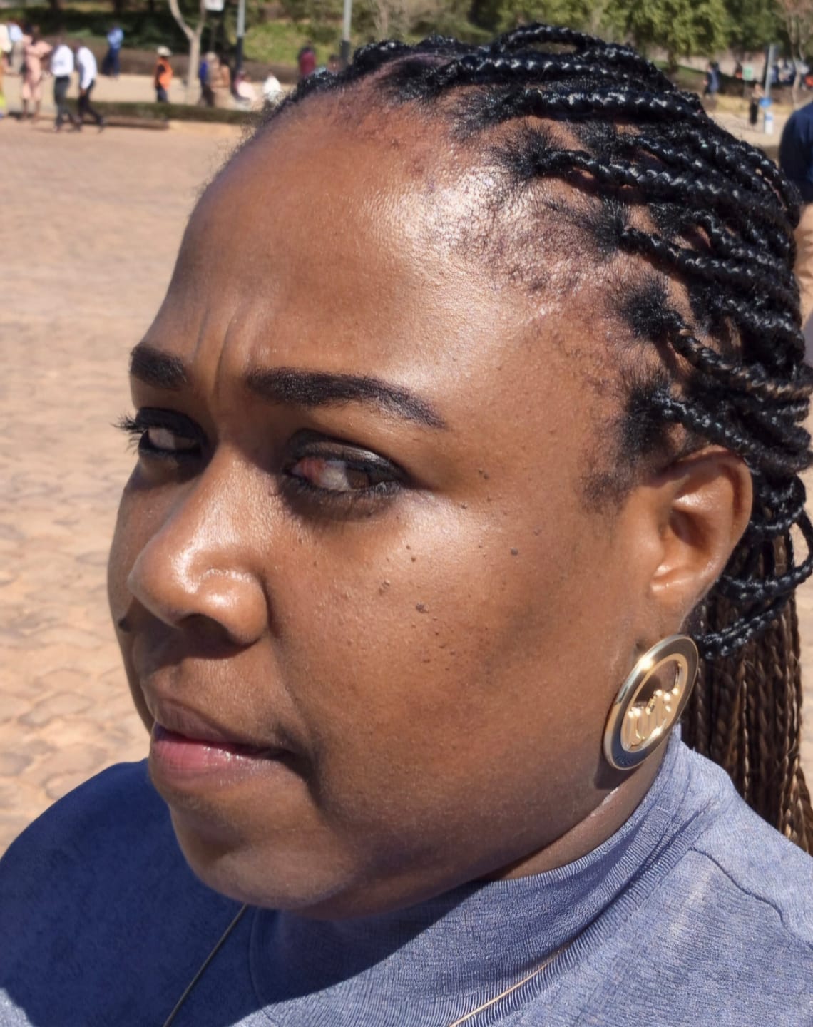 Customer photo review of Silver Era Drop Hoops