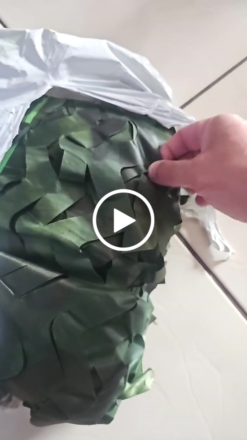 Customer video review of Rede Camuflada Militar para Decoração de Jardim