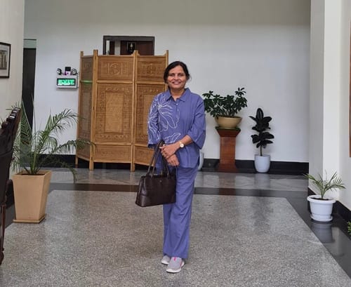Customer photo review of NARA BLUE EMBROIDERED CO-ORD SET