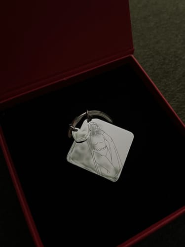 Customer photo review of Spicy Custom Engraved Photo Keychain