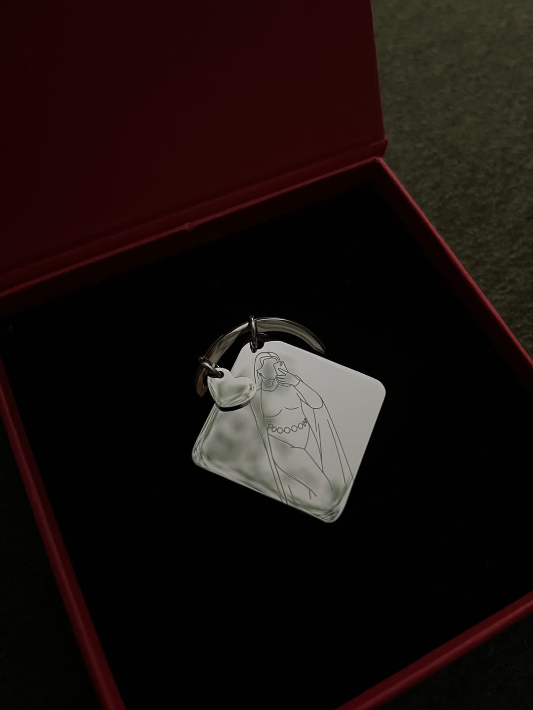 Customer photo review of Spicy Custom Engraved Photo Keychain