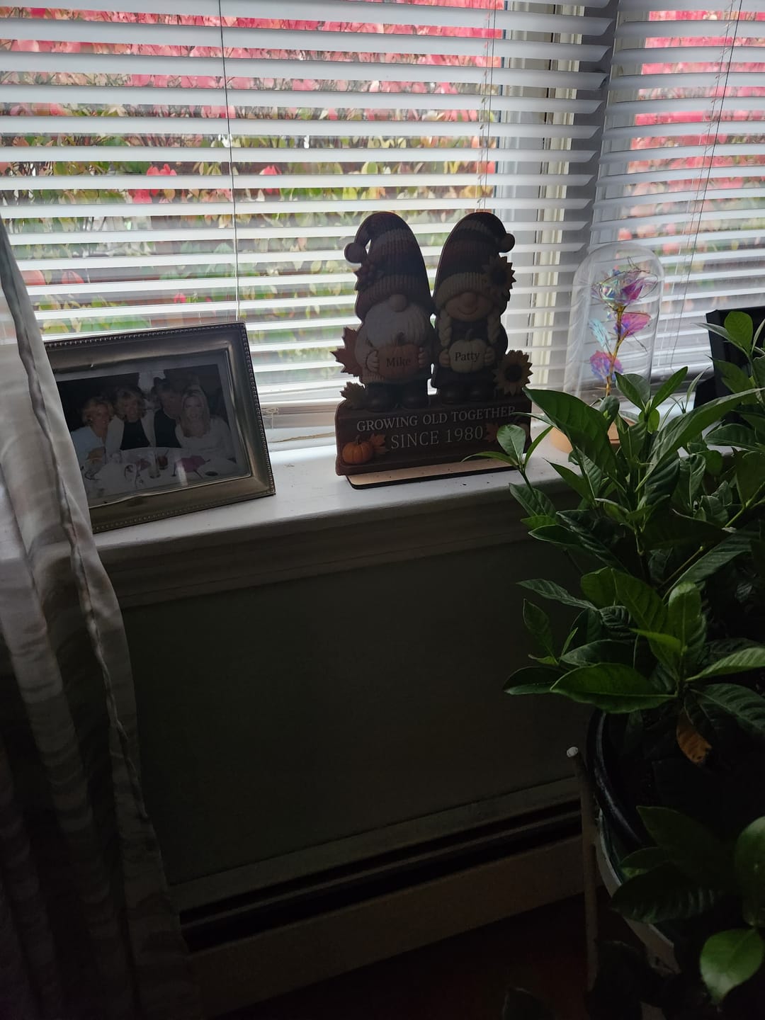 Customer photo review of Personalized "Growing Old Together" Gnome Plaque With Couple Names & Sunflowers Pumpkins Autumn's Warm Charm For Couple Gift For Grandparent