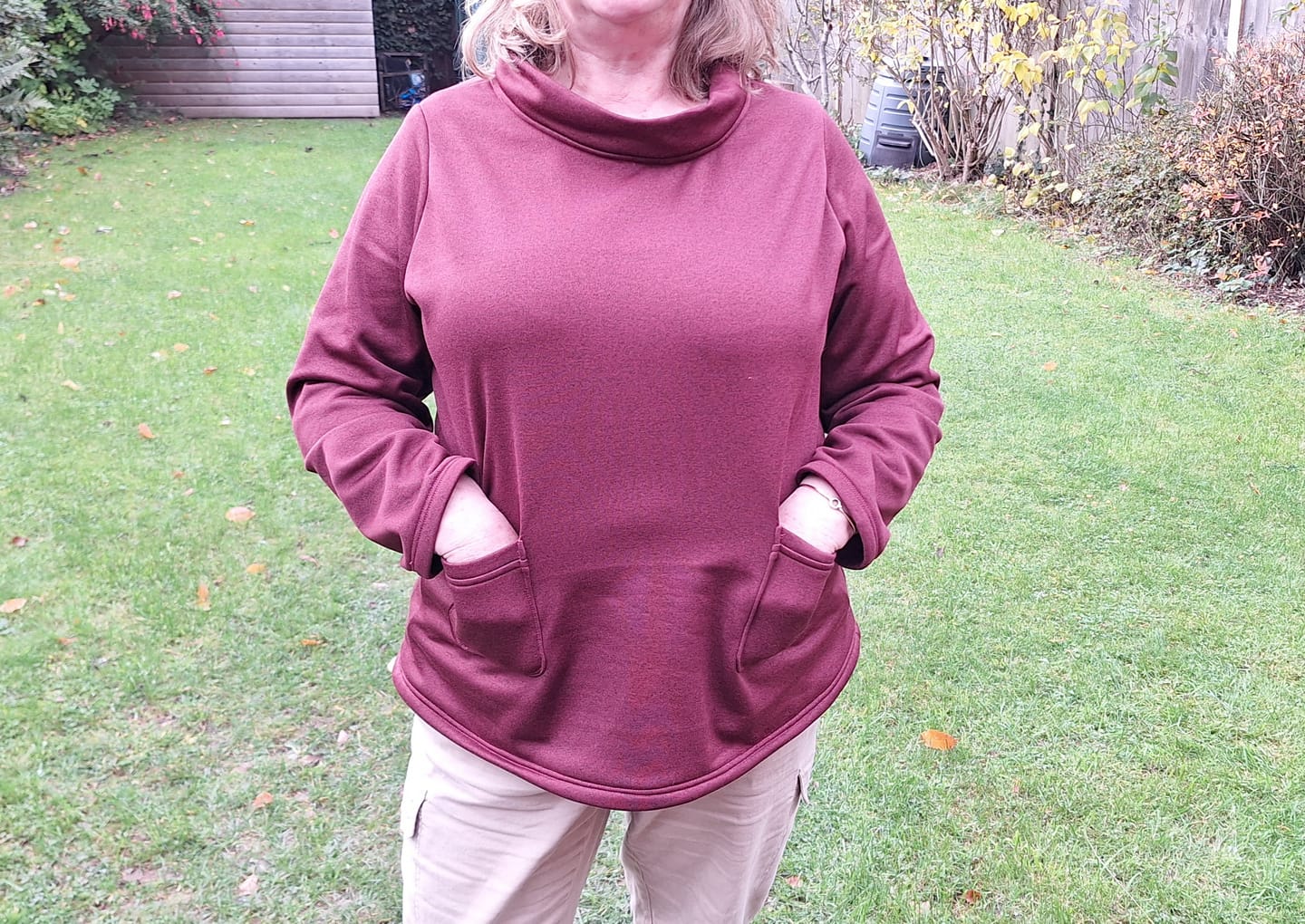 Customer photo review of Wine Melange Sweatshirt Fabric