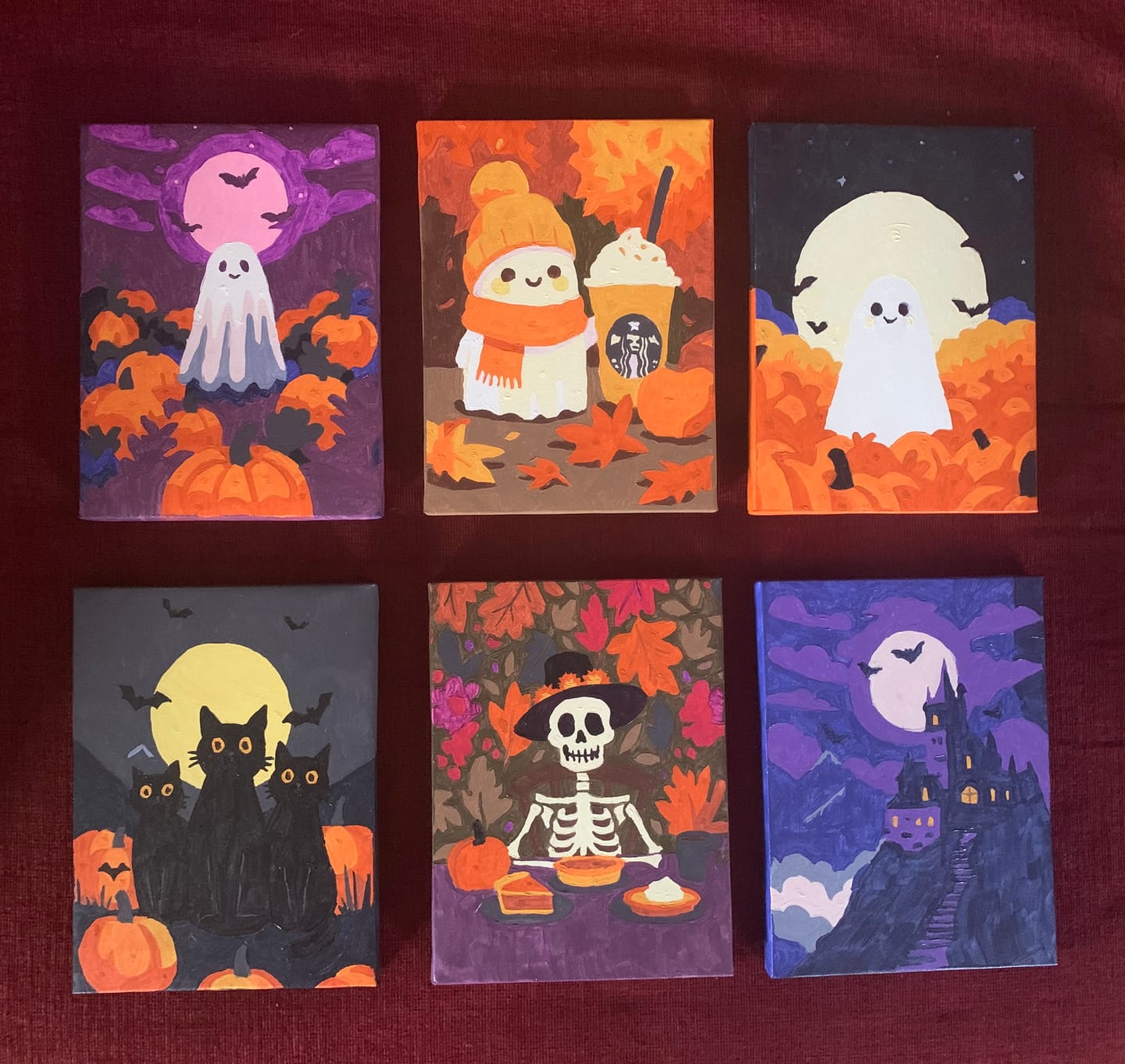 Customer photo review of 6 Mini Paintings - Spooky Autumn Set