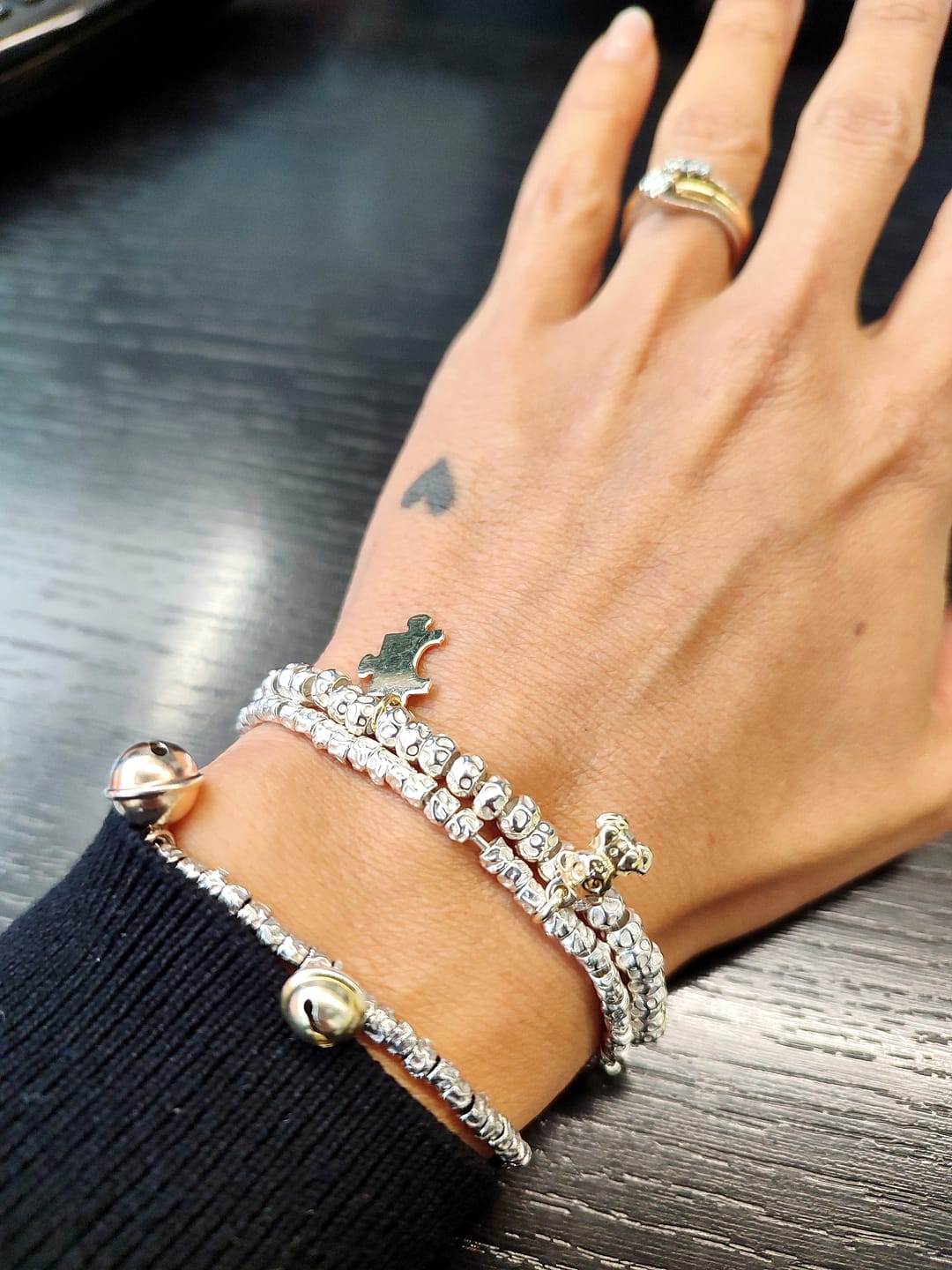 Customer photo review of CREA IL TUO BRACCIALE GRANELLI BOMBATI E TONDEGGIANTI - Argento e Oro