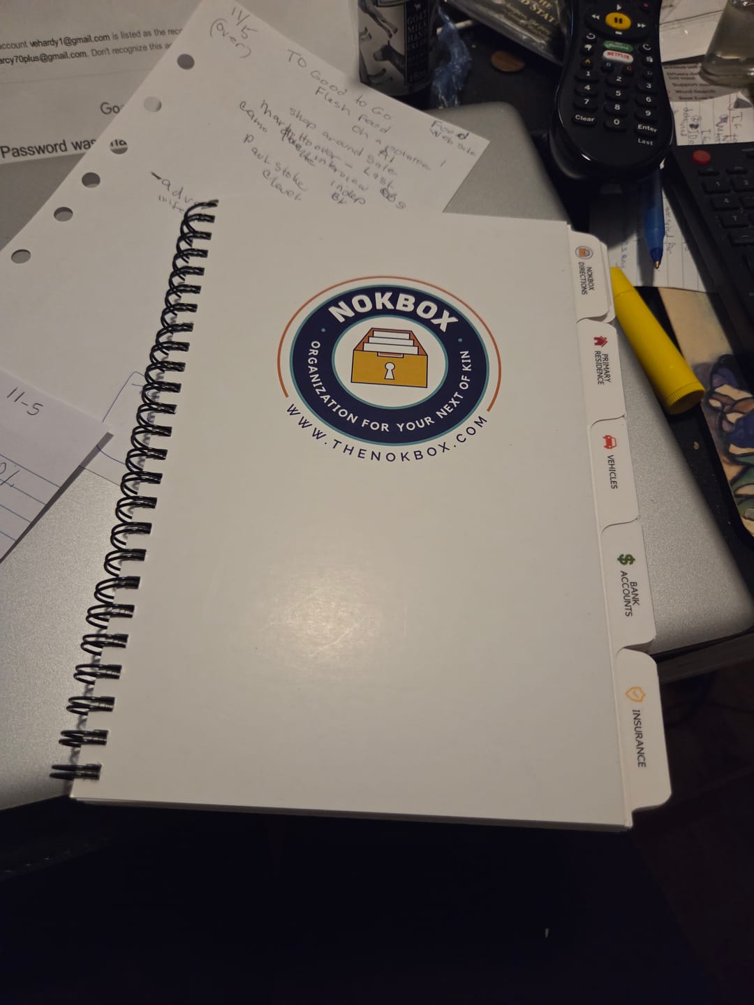 Customer photo review of The Nokbox Companion Password Book