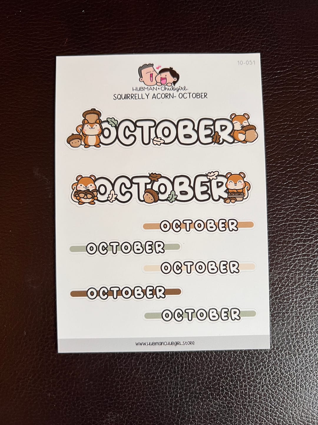 Customer photo review of Squirrelly Acorn - Months Planner Stickers