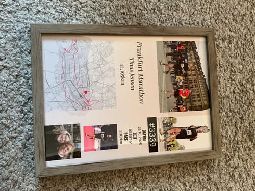 Customer photo review of Marathon Poster – Dein persönlicher Lauf als Kunstwerk