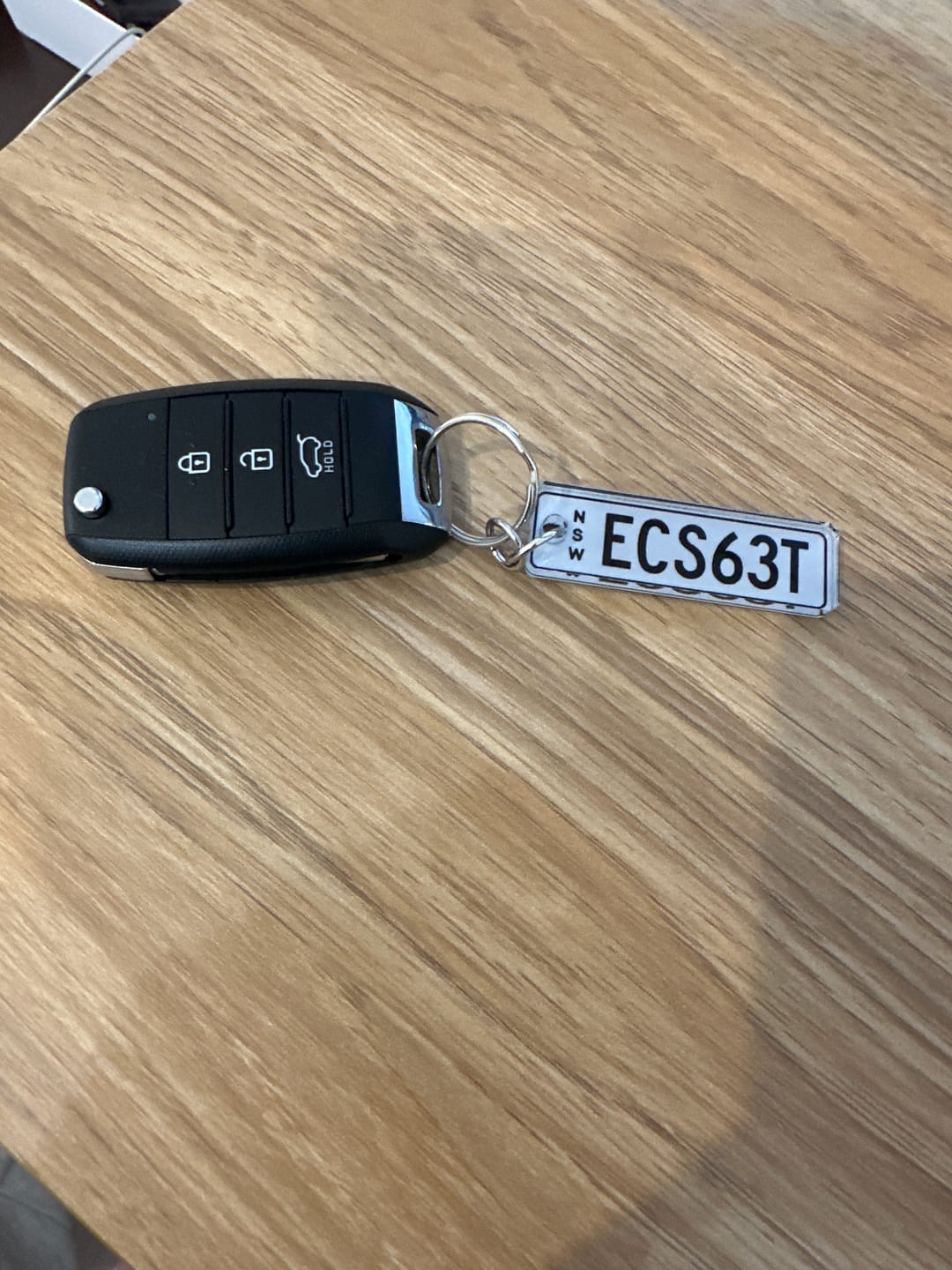 Customer photo review of NSW Premium Range Licence Plate Custom Keychain