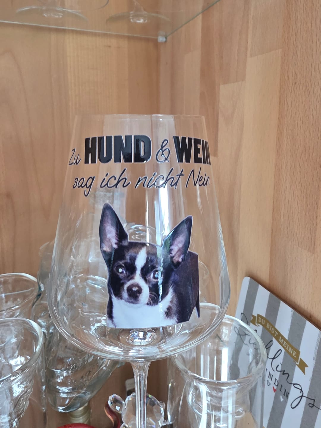 Customer photo review of Zu Hund und Wein sag ich nicht nein - Individuelles Weinglas