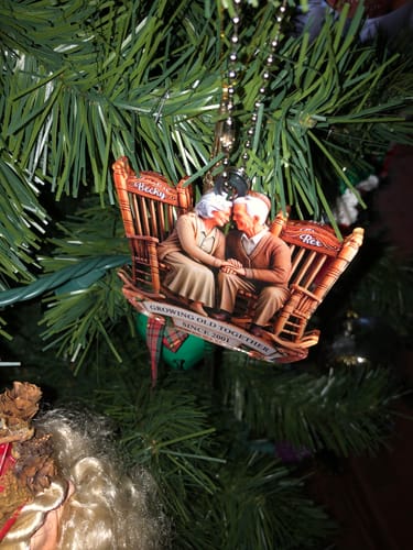 Customer photo review of Old Couple Sitting On Rocking Chairs Together - Personalized Acrylic Ornament