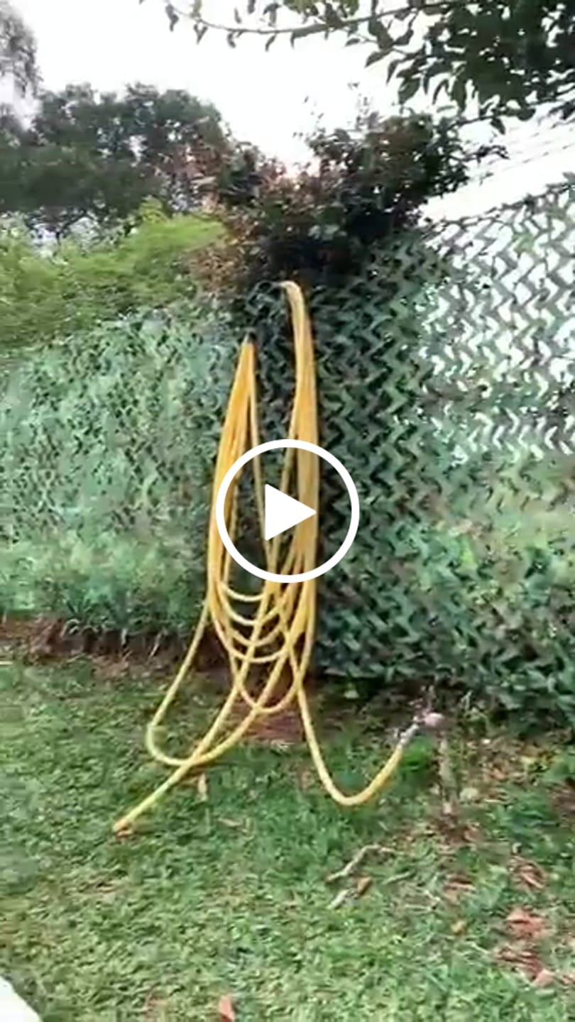 Customer video review of Rede Camuflada Militar para Decoração de Jardim