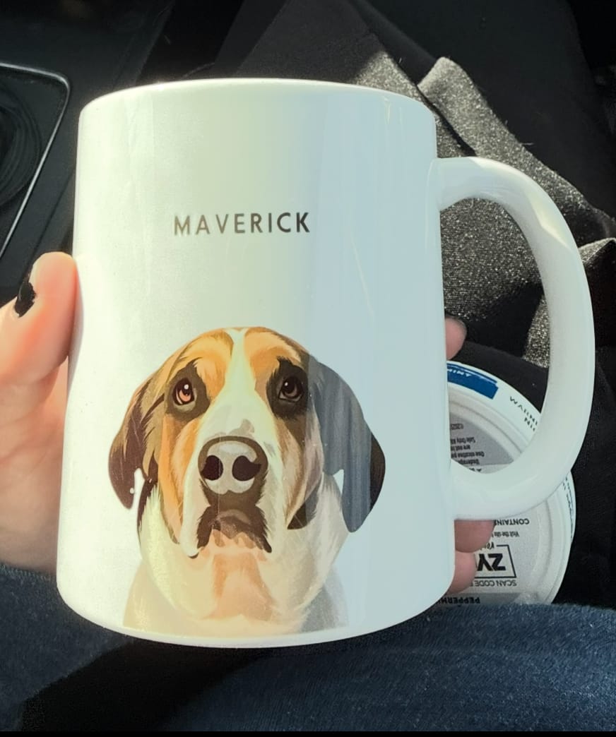 Customer photo review of Custom Pet Portrait Mug