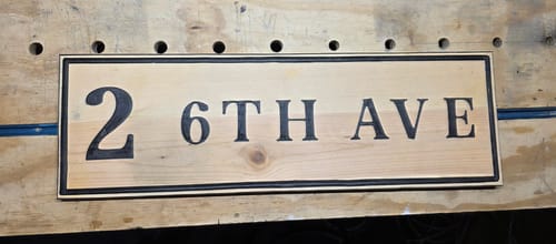 Customer photo review of Dual 3" and 5" Letter Acrylic Router Template - Alphabet Inlay Template