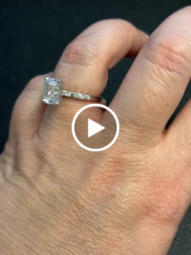 Customer video review of Solitaire Art Deco 2.1ct Emerald Cut CZ Ring in Sterling Silver