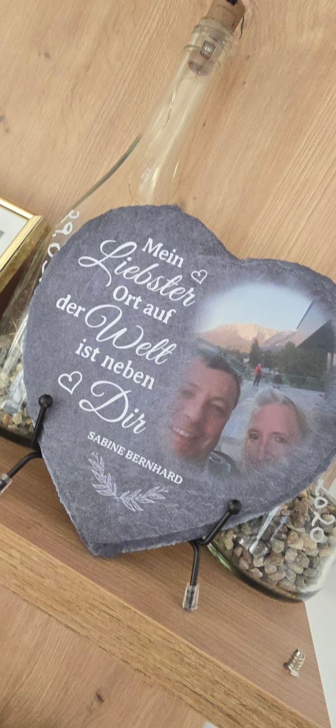 Customer photo review of Neben dir - Paar-Schieferherz