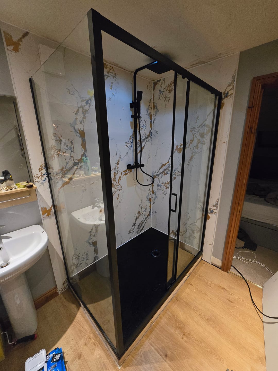 Customer photo review of 10mm Oro Blue Ultra Matt Shower Panel 1M x 2.4M