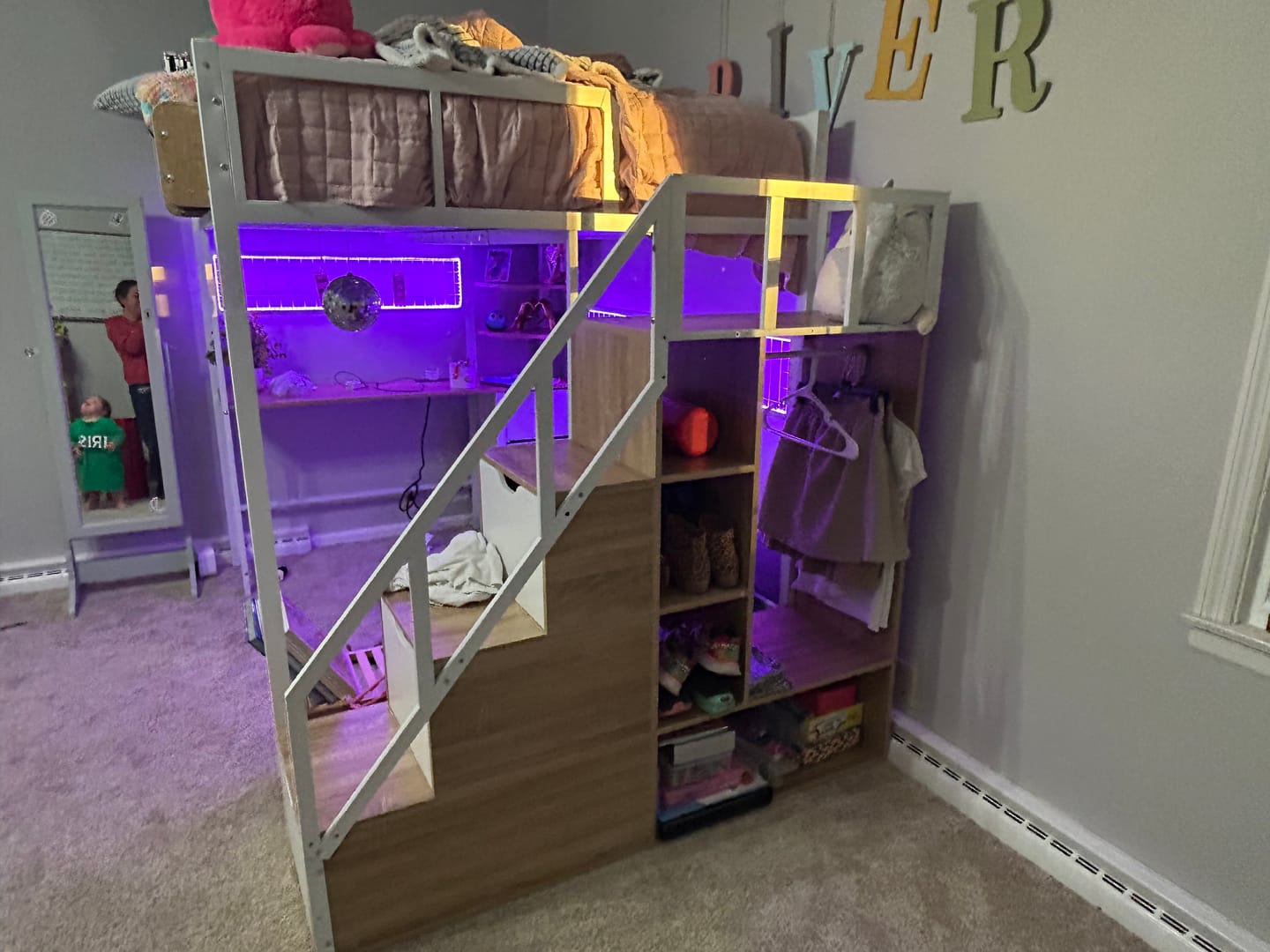 Customer photo review of Advwin Loft Bed with Desk and Stairs(Low Stock)