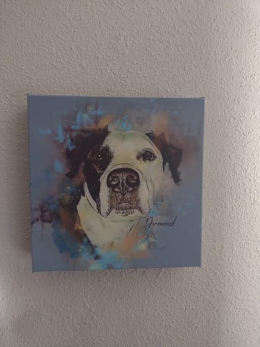 Customer photo review of Custom Watercolor Pet Portrait – Wild Pastel Style