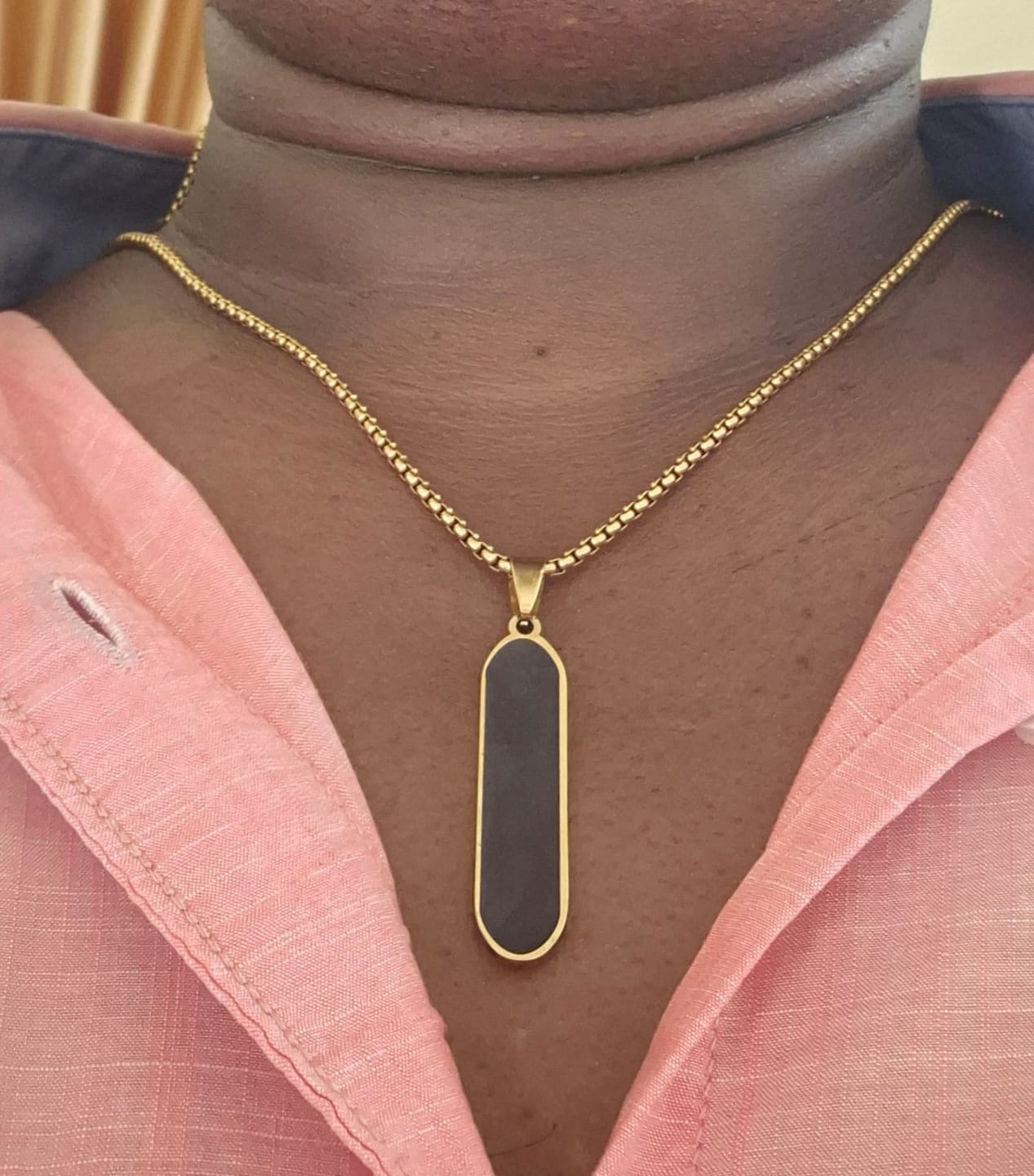 Customer photo review of Midnight Prism Necklace- Gold